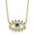 Sterling Silver Gold-tone Glass and Glass Crystal Evil Eye Necklace
