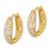 Sterling Silver Gold-tone Pav‚ CZ Hinged Huggie Hoop Earrings