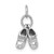 14k 3D Moveable White Gold Baby Shoes Charm - K1-B6F92722-5735
