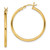 Sterling Silver Gold-Tone Polished 2x30mm Hoop Earrings