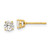 Sterling Silver Gold-tone Polished 5mm CZ Post Earrings