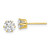 Sterling Silver Gold-tone Polished 6 Prong 6mm CZ Post Stud Earrings