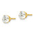 Sterling Silver Gold-tone Polished 6 Prong 6mm CZ Post Stud Earrings