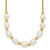 Sterling Silver Gold-tone Polished and Beaded 7-8mm Freshwater Cultured Rice Pearl 16 Inch with 2 Inch Extension Necklace