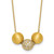 Sterling Silver Gold-Tone Polished and Brushed CZ Beads 16 Inch with 2 Inch Extension Necklace