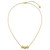 Sterling Silver Gold-Tone Polished and Brushed CZ Beads 16 Inch with 2 Inch Extension Necklace