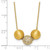 Sterling Silver Gold-Tone Polished and Brushed CZ Beads 16 Inch with 2 Inch Extension Necklace