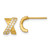 Sterling Silver Gold-tone Polished and Grooved -X- CZ Post Earrings