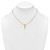 Sterling Silver Gold-tone Polished Cross Dangle Paperclip Link 16 Inch with 2 Inch Extension Necklace