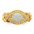 Sterling Silver Gold-tone Polished CZ and Lab Created Opal Size 6 Twisted Ring