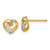 Sterling Silver Gold-tone Polished CZ Love Knot Heart Post Earrings