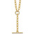 Sterling Silver Gold-tone Polished CZ Paperclip Lariat 17 Inch Necklace