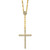 Sterling Silver Gold-tone Polished Fancy CZ Latin Cross 16 Inch with 2 Inch Extension Necklace