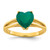 Sterling Silver Gold-tone Polished Green Chalcedony Heart Size 6 Ring