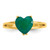 Sterling Silver Gold-tone Polished Green Chalcedony Heart Size 7 Ring