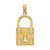 14K 3-D Padlock w/Key Hole Charm
