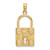 14K 3-D Padlock w/Key Hole Charm