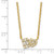 Sterling Silver Gold-tone Polished Heart and Rectangle with Round and Baguette CZ 16 Inch with 2 Inch Extension Necklace