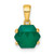 Sterling Silver Gold-tone Polished Hexagon Green Chalcedony Pendant