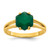 Sterling Silver Gold-tone Polished Hexagon Green Chalcedony Size 7 Ring