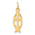 Sterling Silver Gold-tone Polished Ichthus Fish Cross Charm