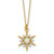 Sterling Silver Gold-Tone Polished Lab Created Opal and CZ Starburst 16 Inch with 2 Inch Extension Necklace
