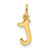 Sterling Silver Gold-tone Polished Letter J Initial Charm