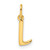 Sterling Silver Gold-tone Polished Letter L Initial Charm