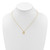 Sterling Silver Gold-tone Polished Mother of Pearl and CZ Heart and Dolphin 16 Inch with 2 Inch Extension Necklace
