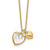Sterling Silver Gold-tone Polished Mother of Pearl and CZ Hearts 14 Inch with 3 Inch Extension Children's Necklace