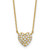 Sterling Silver Gold-tone Polished Pave CZ Heart 16 Inch with 2 Inch Extension Necklace