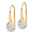 Sterling Silver Gold-tone Polished Round CZ Dangle Earrings
