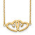 Sterling Silver Gold-tone Polished Two Hearts CZ Necklace