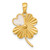 Sterling Silver Gold-tone Polished with White Enamel Lucky 4-Leaf Clover Pendant