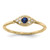 Sterling Silver Gold-tone Synthetic Blue Spinel CZ Evil Eye Ring - QR-79B08A50-4588