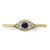 Sterling Silver Gold-tone Synthetic Blue Spinel CZ Evil Eye Ring - QR-79B08A50-4588