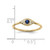 Sterling Silver Gold-tone Synthetic Blue Spinel CZ Evil Eye Ring - QR-79B08A50-4588