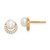 Sterling Silver Gold-tone w/ FW Cultured Pearl and CZ Earrings