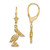 14K 3-D Pelican Standing Leverback Earrings