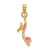 14K 3-D Pink Enamel Open Toe High Heel Charm