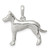 Sterling Silver Great Dane Pendant