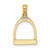 14K 3-D Polish Small Horse Stirrup Charm