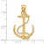14K 3-D Polished and Textured Anchor w/Rope Charm