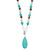 Sterling Silver Jade, Howlite, Recon Magnesite, Quartz Necklace
