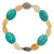 Sterling Silver Jade, Recon Magnesite and Sardonyx Stretch Bracelet