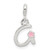 Sterling Silver Letter G with Enamel Pendant