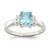 Sterling Silver Light Blue & White CZ Ring - QR-4861B0C6-8884