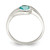 Sterling Silver Light Blue Round Bezel CZ Ring - QR-D0270253-4531