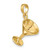 14K 3-D Polished Martini Glass Charm
