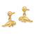 14K 3-D Polished Mini Manatee Dangle Earrings